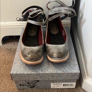 Freebird Silver Heels with Ankle Straps